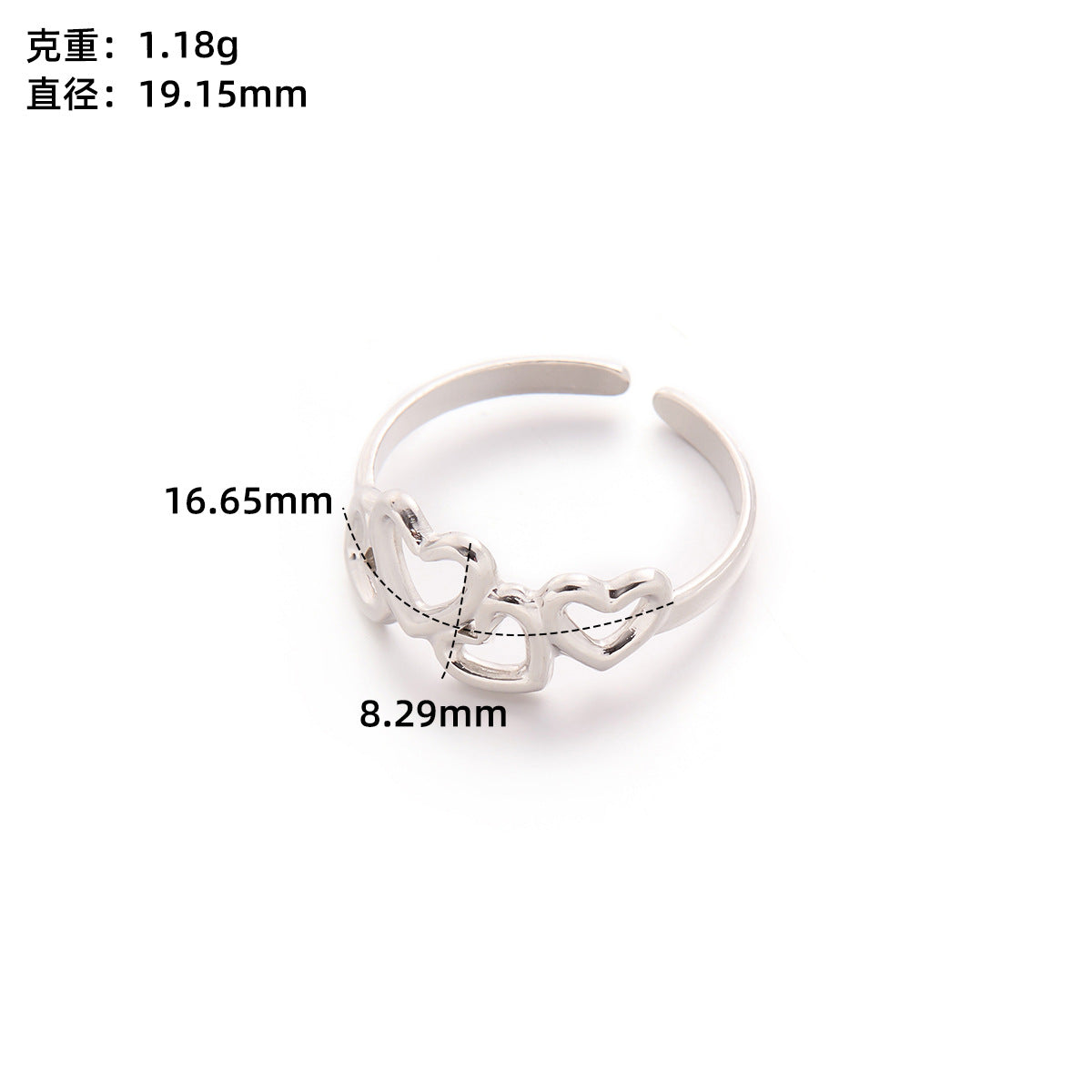 Retro Wide-Pleated Heart Titanium Steel Ring — 18K Gold Plated