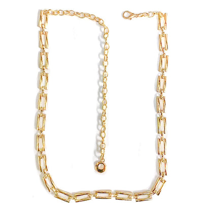 Carved geometric retro waist chain