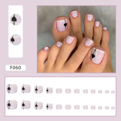 French Diamond Glitter Toe Nails