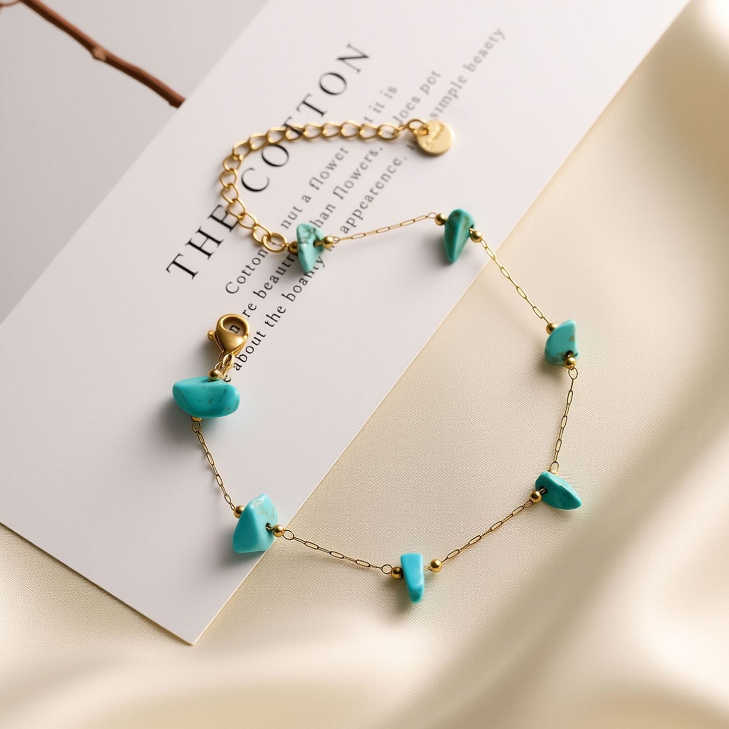 Natural Stone Geometric Necklace & Bracelet Set