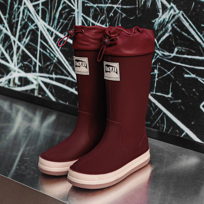 High tube rain shoes men's adult fashion