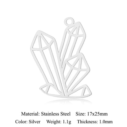 5 pcs/titanium steel magic witch broom necklace pendant