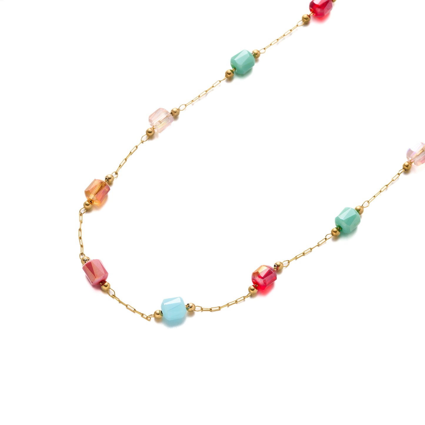 Titanium Steel Crystal Collarbone Necklace