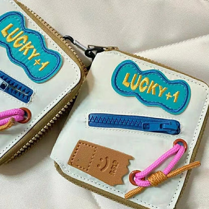 Cartera corta multitarjeta con cremallera 