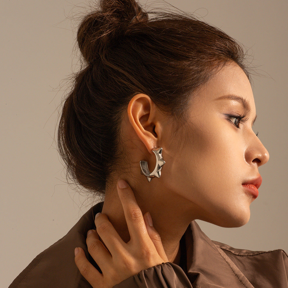 Titanium steel punk earrings