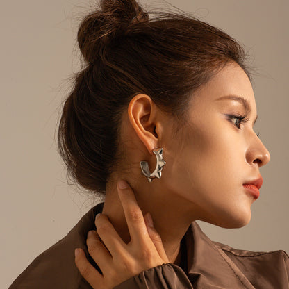 Titanium steel punk earrings