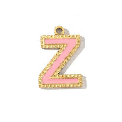 Colorful letter titanium steel necklace pendant