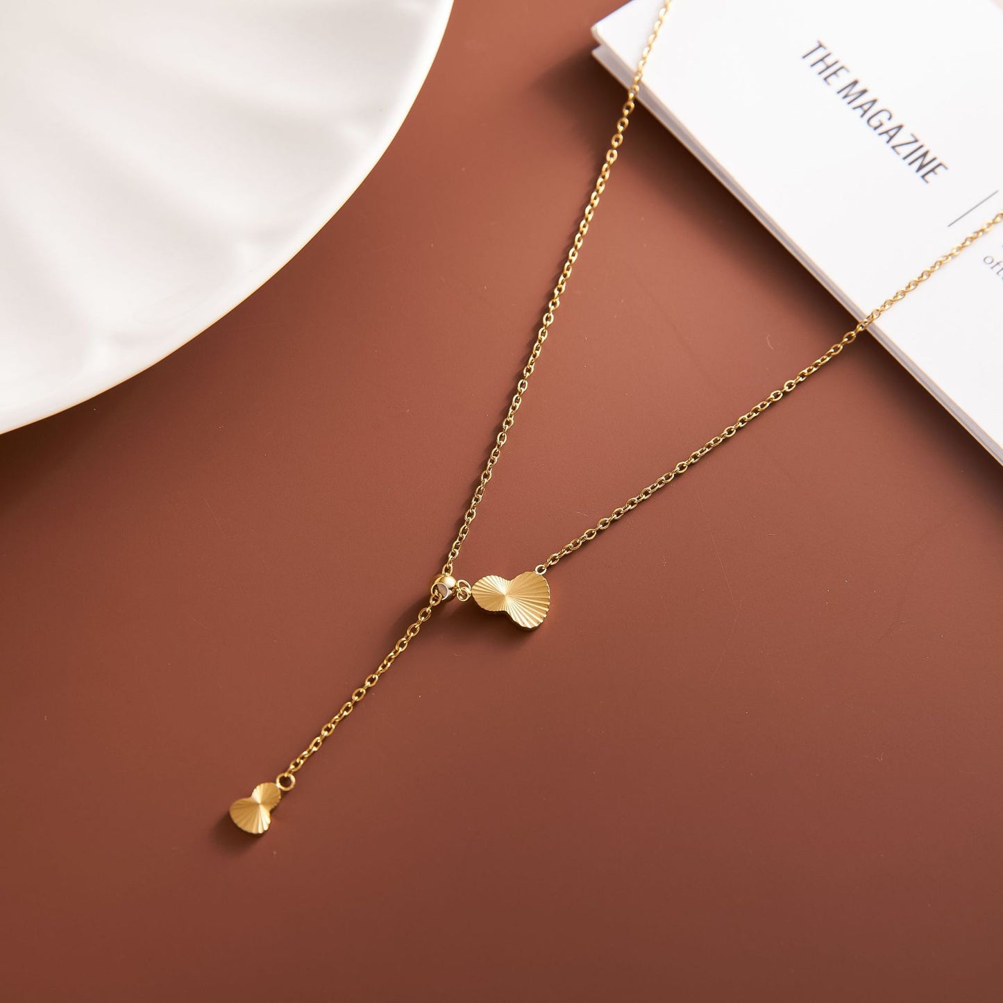 Stainless Steel Gourd Tassel Necklace