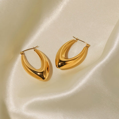 French Polished Hollow Earrings