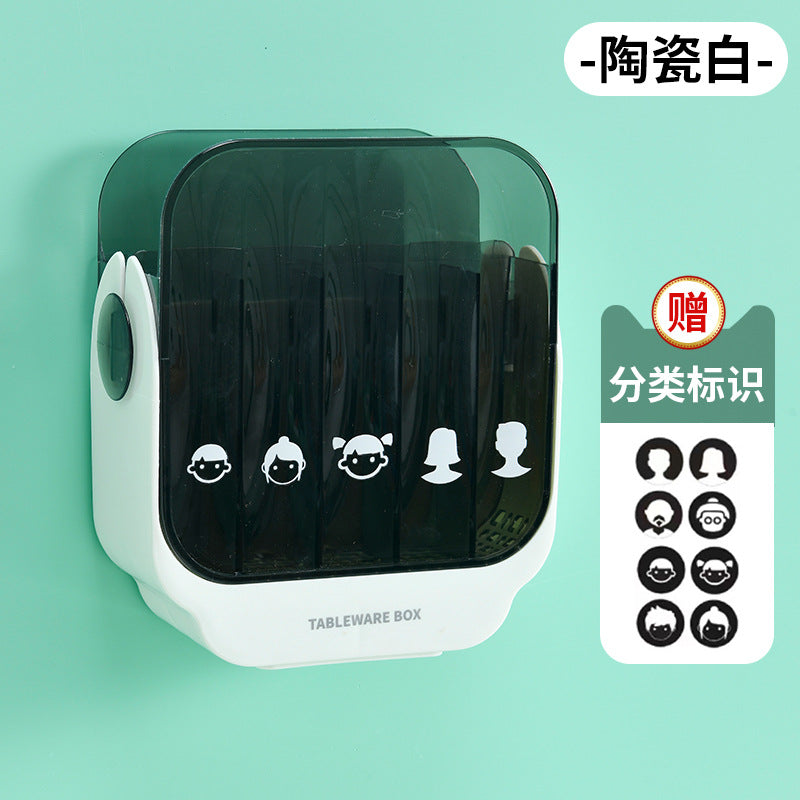 7-Slot Utensil Holder, No-Punch Drainage Box