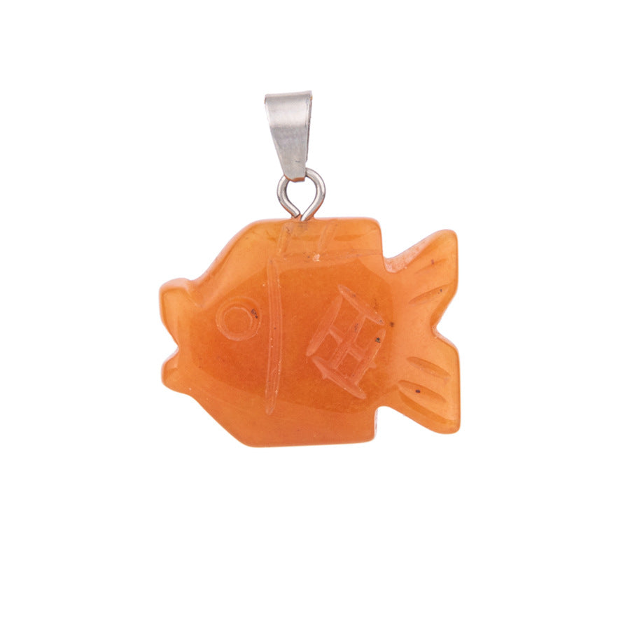 Colgante de pez tallado en cristal personalizado pez pequeño 