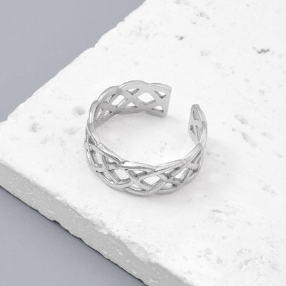 Cross Rhombus Titanium Steel Ladies Ring