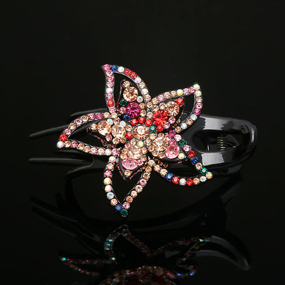 Elegant disc hair grab water drill flower headdress