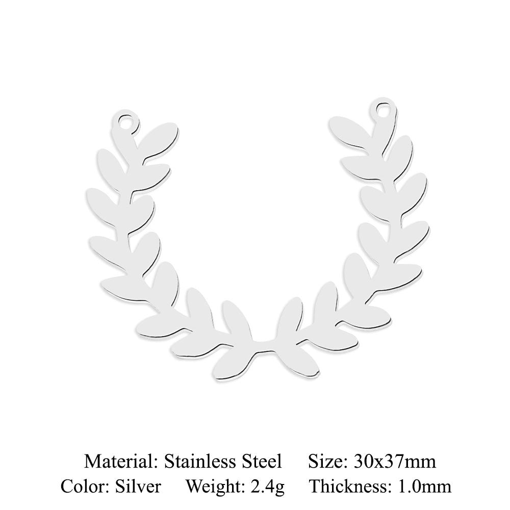 5 pcs/pack, mushroom flower titanium steel pendant.