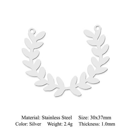 5 pcs/pack, mushroom flower titanium steel pendant.