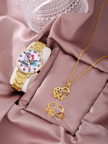 Pearl Jewelry Set Quartz Watch