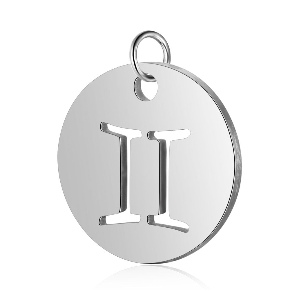 5 pcs/titanium steel twelve constellation jewelry pendant.