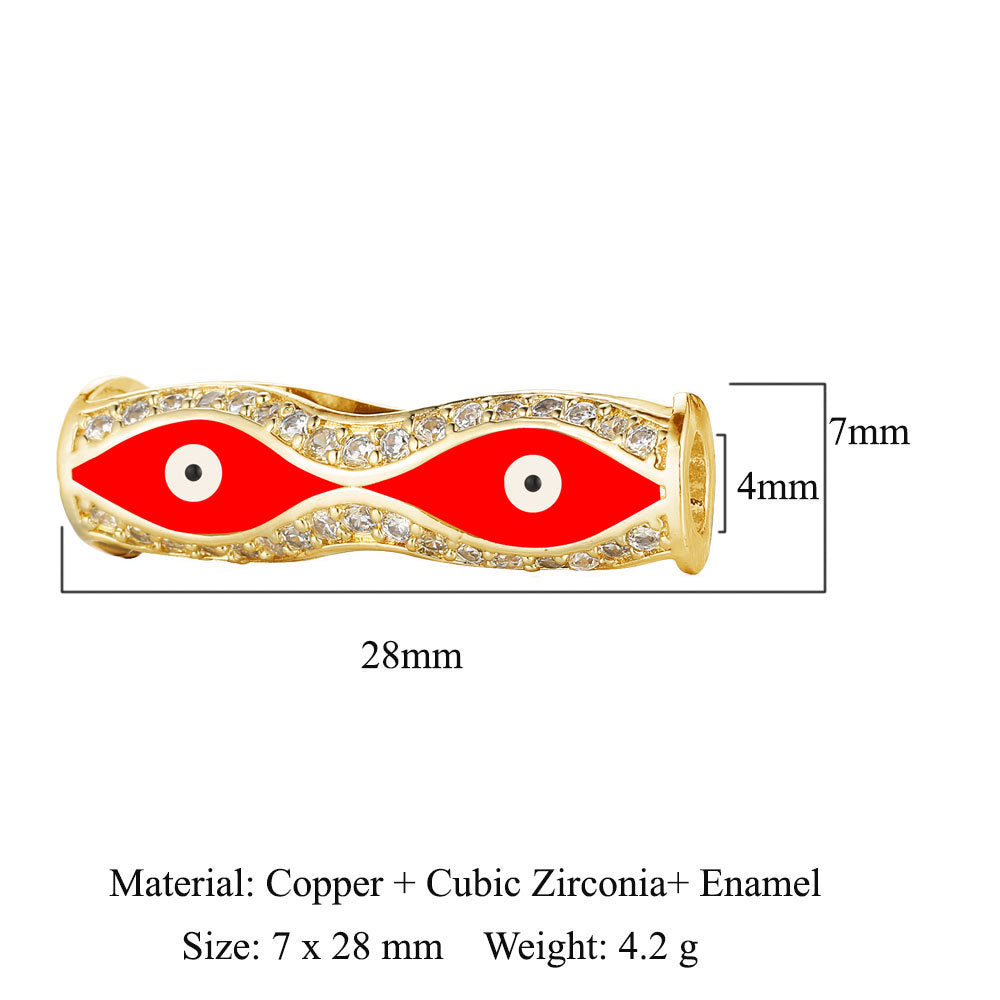 Devil's Eye Copper Zircon Jewelry Beads