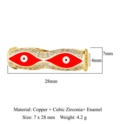 Devil's Eye Copper Zircon Jewelry Beads