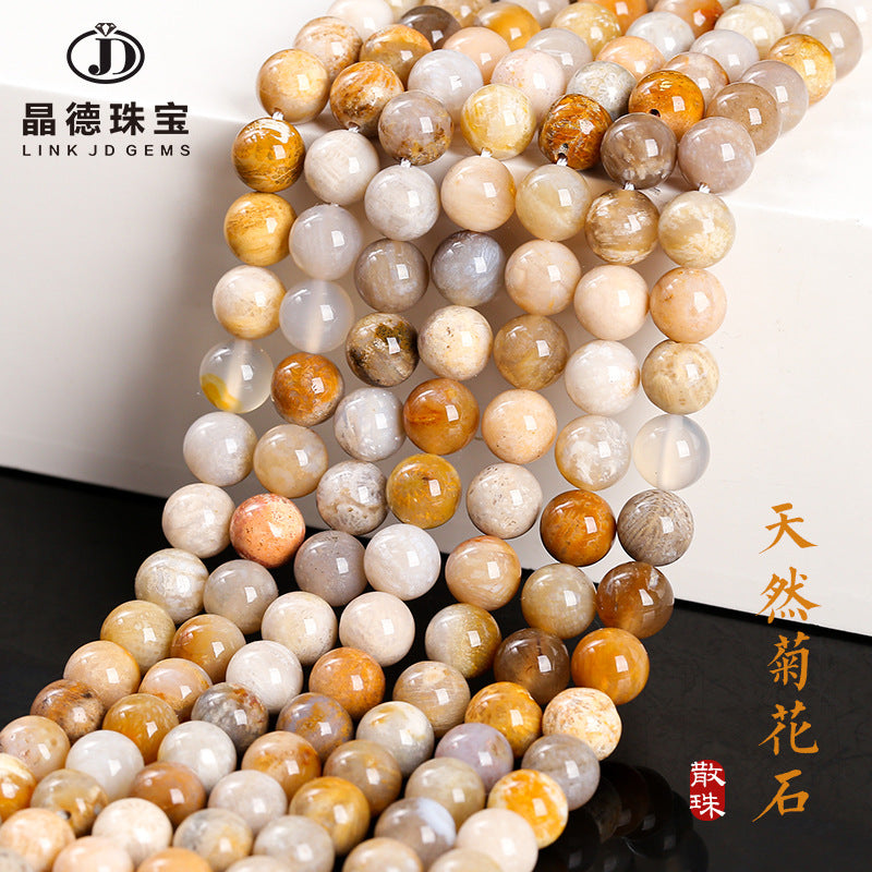 Chrysanthemum stone loose beads jewelry accessories DIY beads