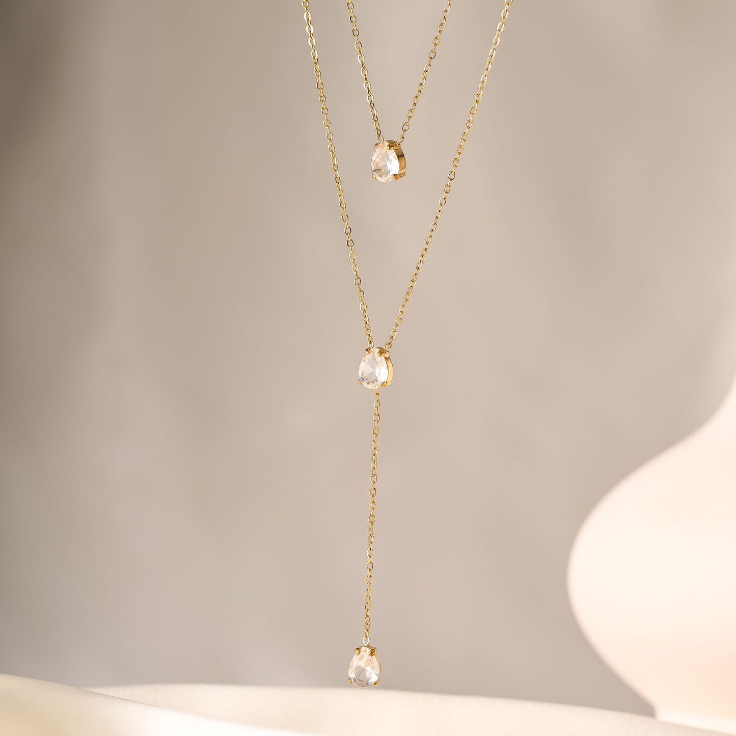 Titanium Steel Double Layer Zircon Necklace