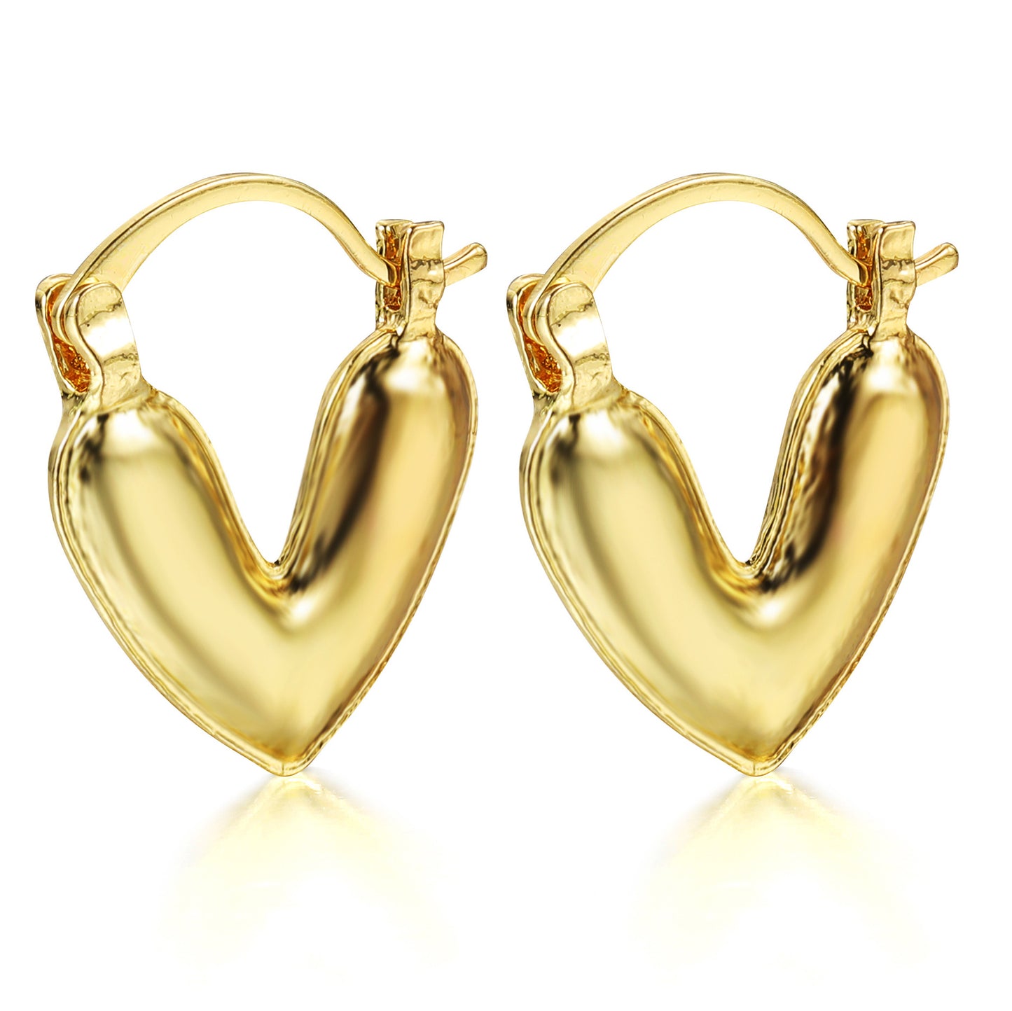 French retro heart earrings