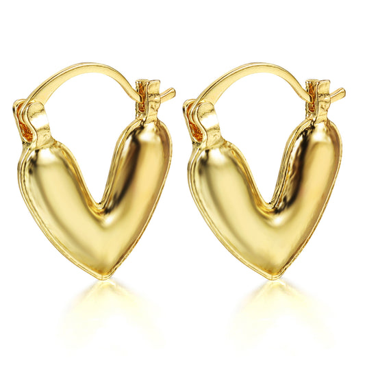 French retro heart earrings