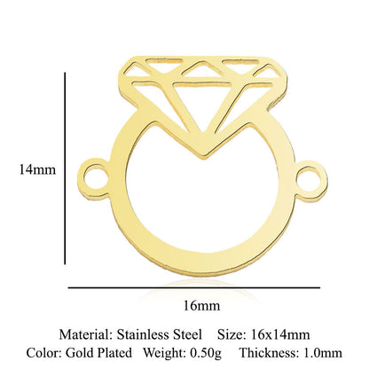 Paquete de 5 unidades, colgante de acero de titanio con diamantes de amor, colgante de huella digital. 