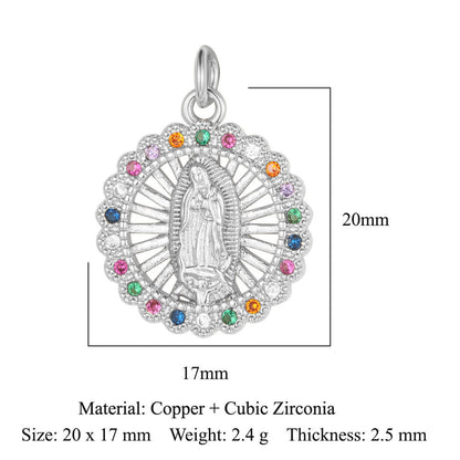 Copper Zircon Cross Virgin Necklace Pendant
