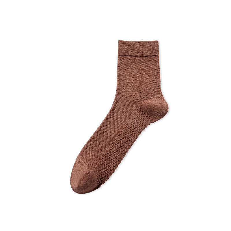 Calcetines antiolor de algodón de malla para hombre de primavera-otoño-verano 
