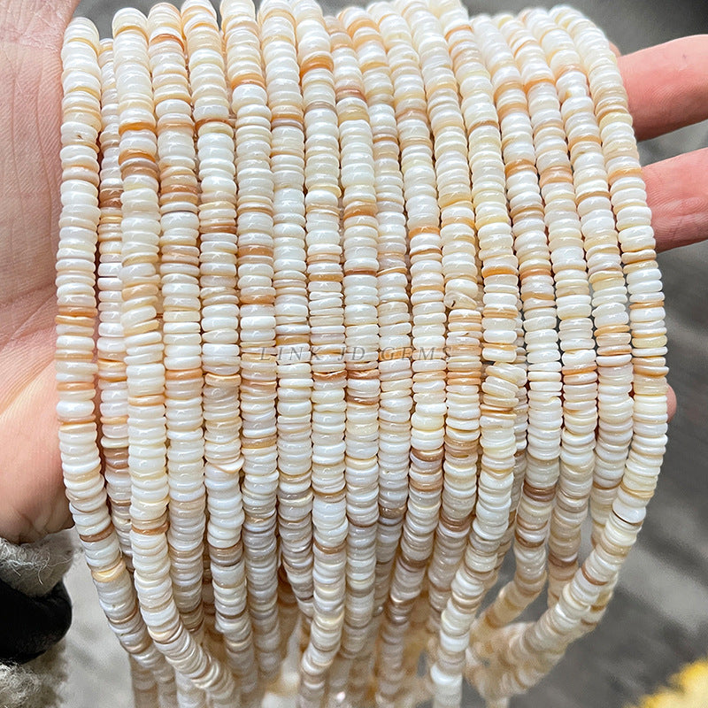 7-8Mm natural freshwater white shell beads