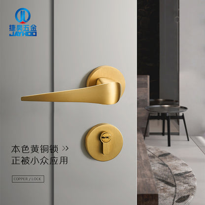 Brass door lock gold silver lock