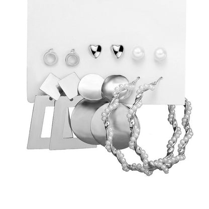 Alloy Earring Set 5-piece Geometric Shape