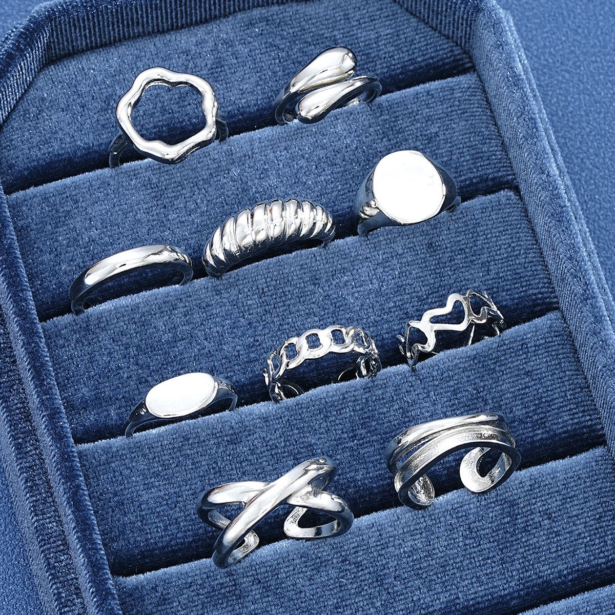 Love Thread Alloy Ring 10-Piece Set