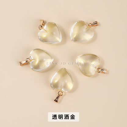 16Mm magic color glazed love-shaped glass pendant
