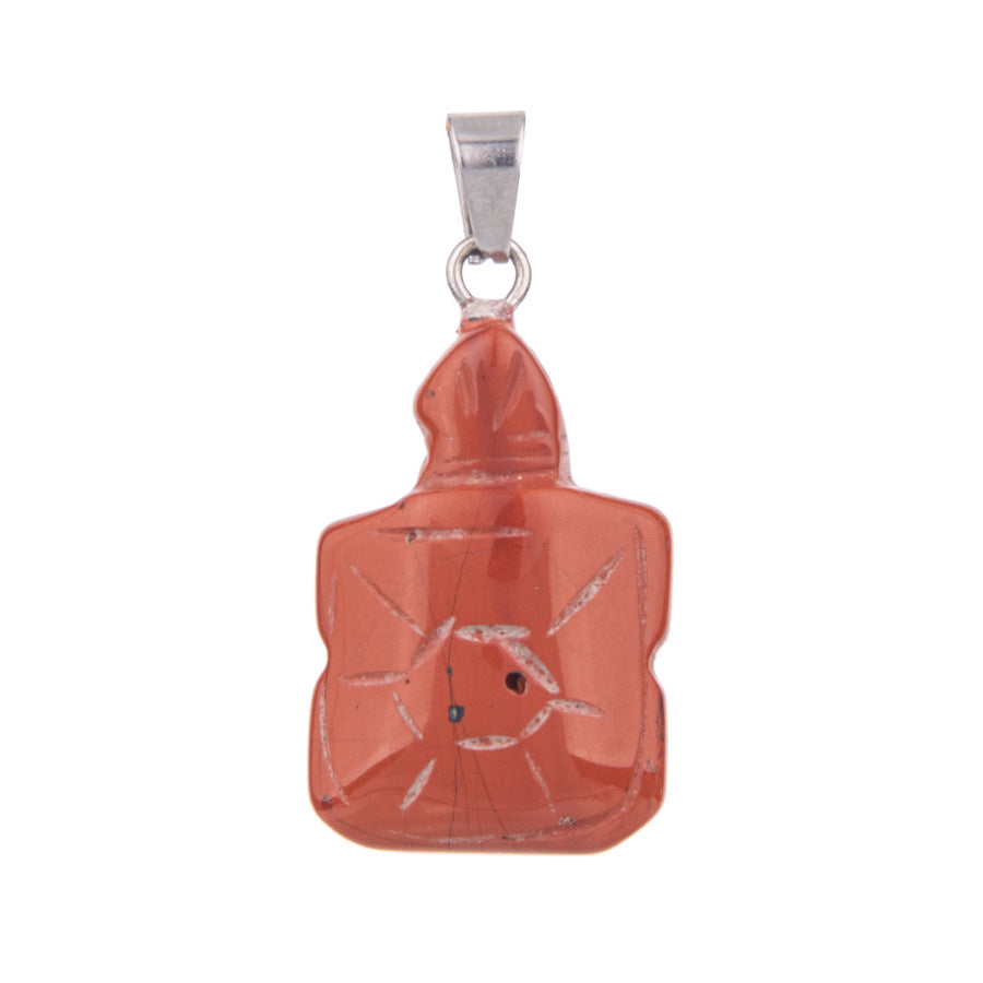 Pingente de tartaruga esculpida em cristal 