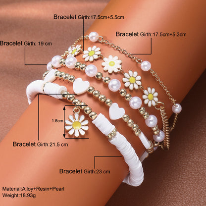 Daisy Bracelet Set 5 Pieces