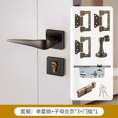 French brass door handle