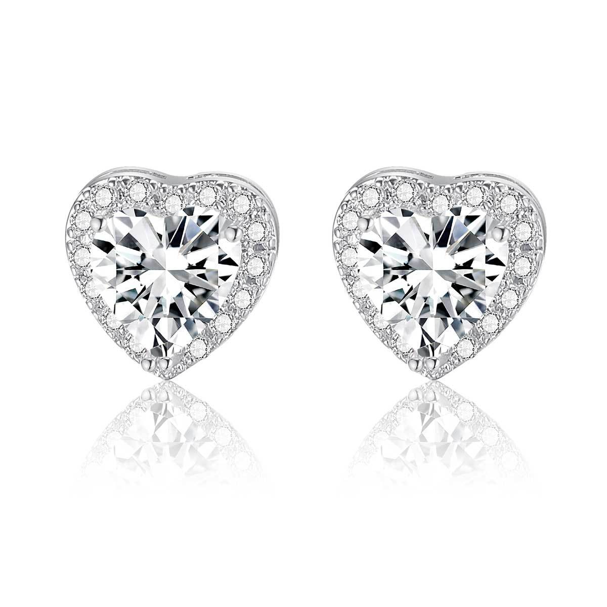 Copper inlaid 5A zircon only loves you stud earrings