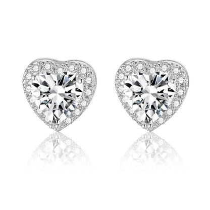 Copper inlaid 5A zircon only loves you stud earrings