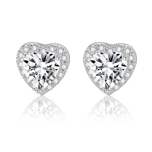 Copper inlaid 5A zircon only loves you stud earrings