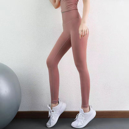 Pantalones de yoga de cintura alta para mujer con estampado de melocotón 
