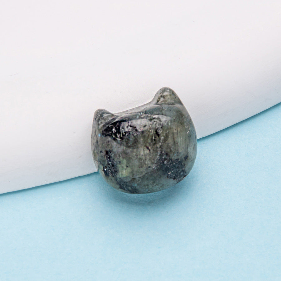 Amethyst Silver Cat Head Crystal Handmade DIY Accessories