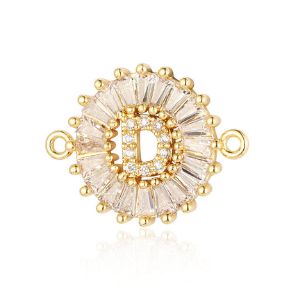 fashion 26 English letters copper zircon pendant