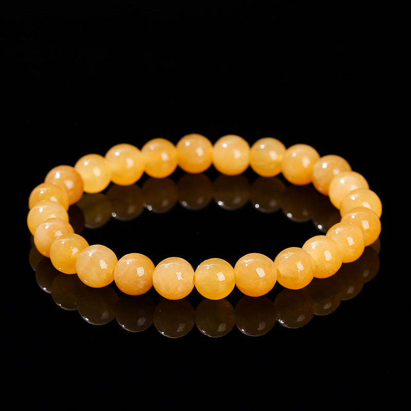 Optimized sugar color Xiuyu bracelet, topaz round beads.