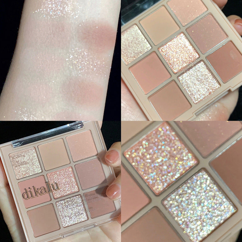 Paleta de sombras de ojos acrílicas transparentes de nueve colores 