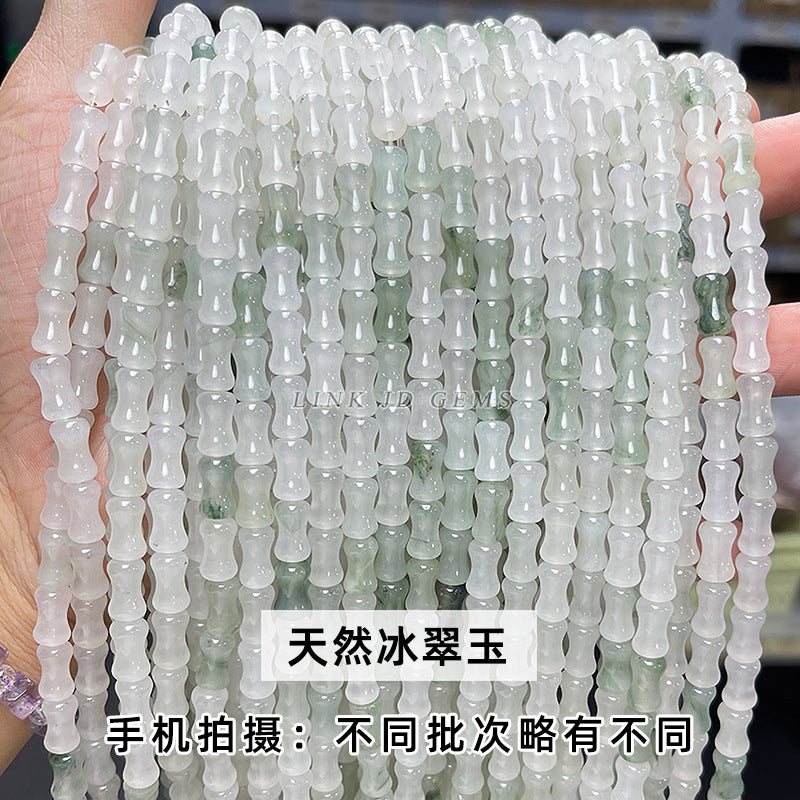 6 * 10Mm Natural Ice Jade Bamboo Loose Beads