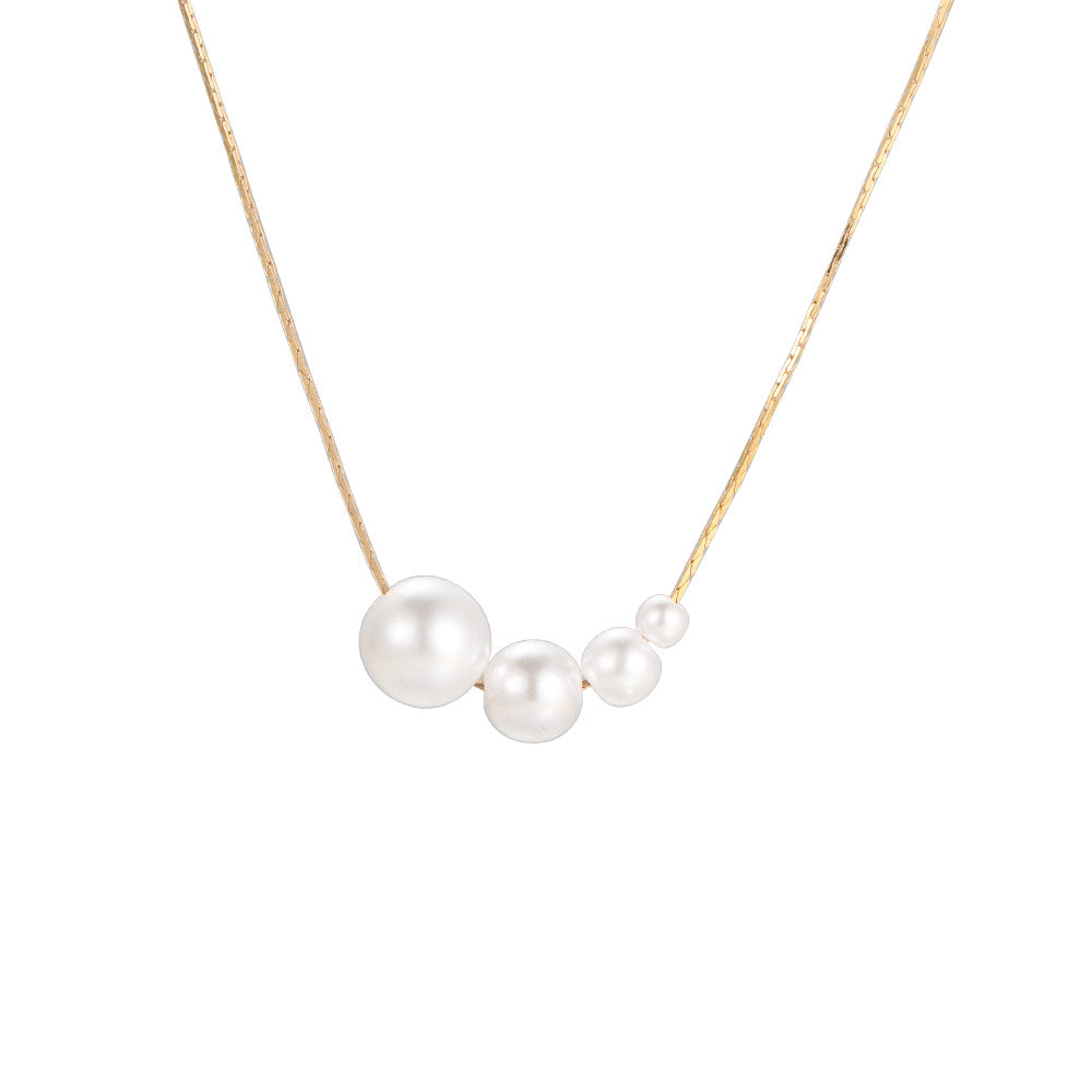 Retro Pearl Snake Bone Chain Necklace