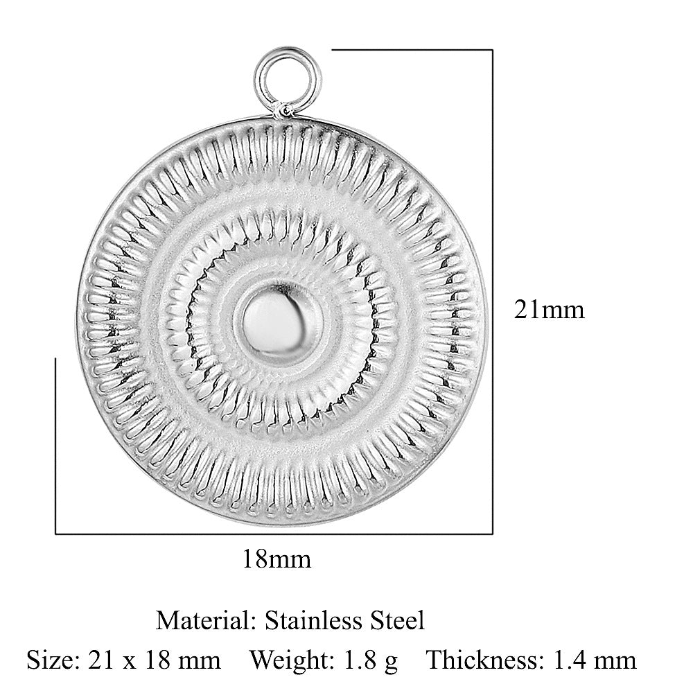 Square point diamond stainless steel pendant