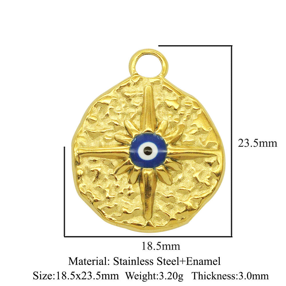 3 pcs/bag stainless steel round eye pendant